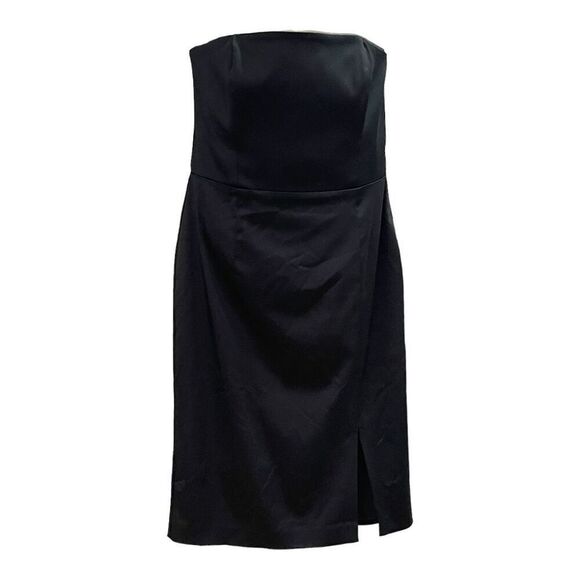 WHBM WHITEβHOUSE BLACK MARKET Mini Satin Sheath Dress Evening Wear 10 Black - Picture 5 of 9